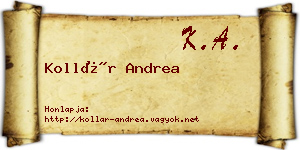 Kollár Andrea névjegykártya