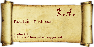 Kollár Andrea névjegykártya