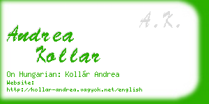 andrea kollar business card